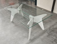 Table verre beton -